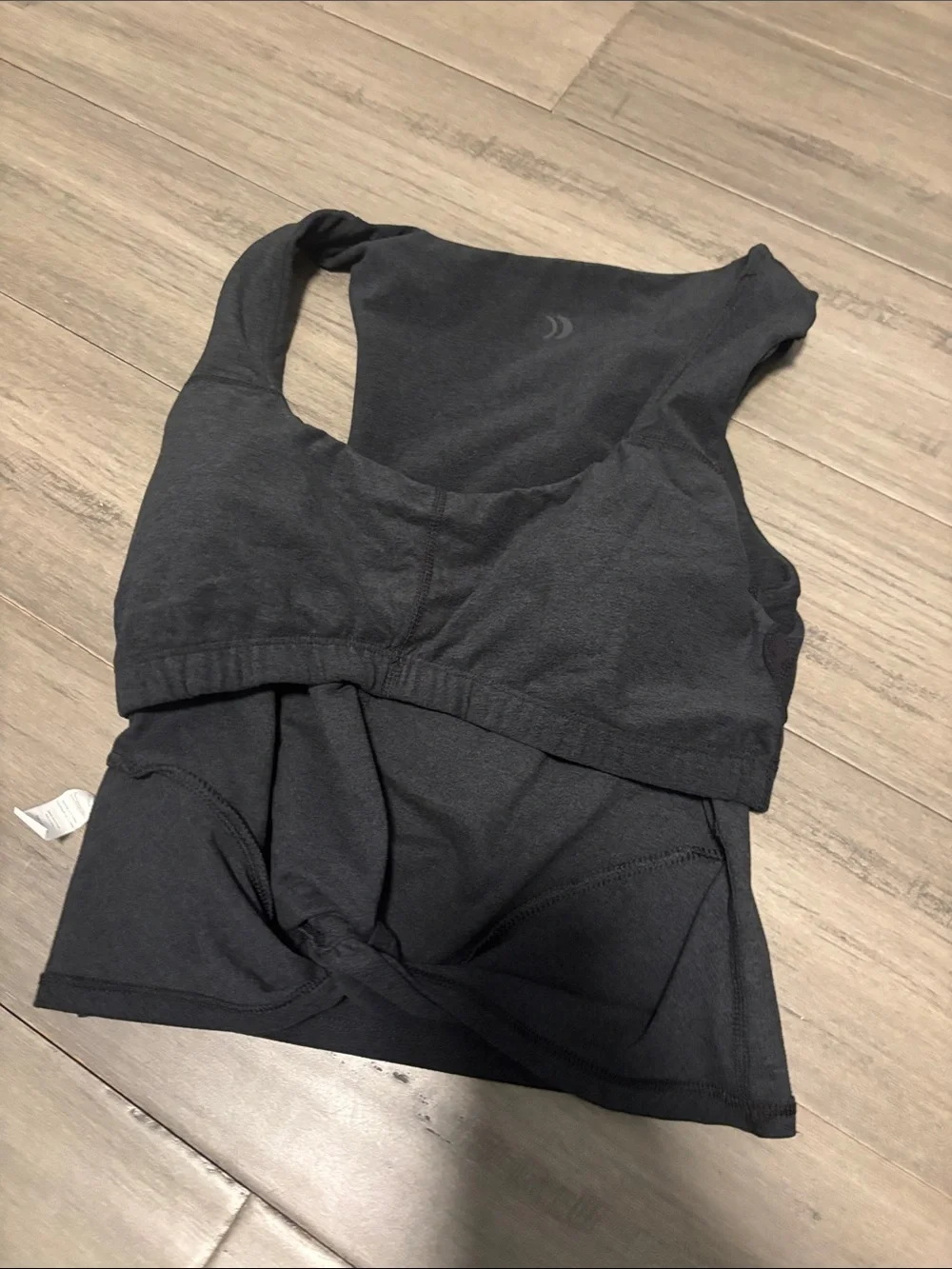 NWT Z SUPPLY Solstice Twist Crop Top Black Sands Charcoal Gray Size XS